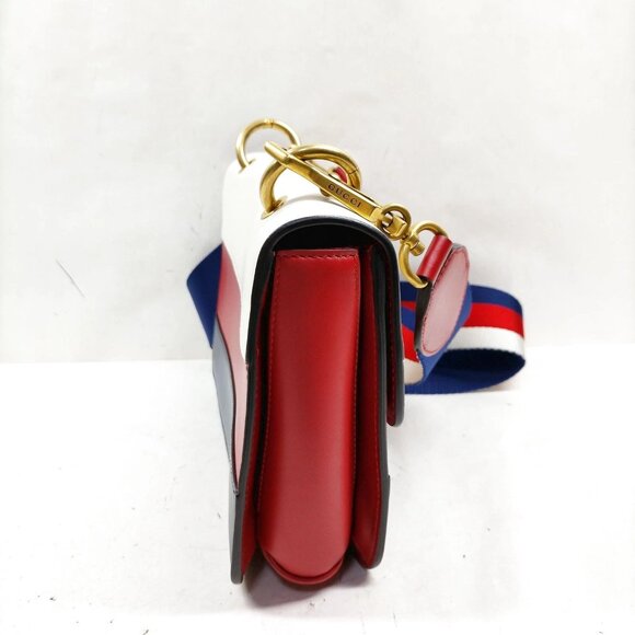 Gucci Sherry Line Red Leather Shoulder Bag mon875-101325 - Picture 4 of 15